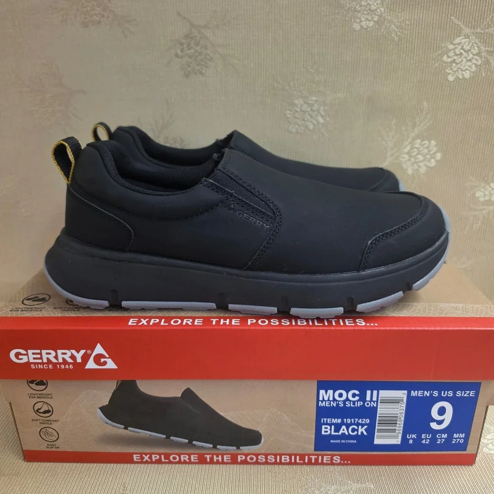 Gerry Moc II Mens Slip On Shoes Black Comfort Loafers Size 9 1917429